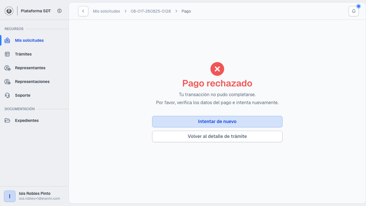 Pantalla de pago con desglose y método tarjeta o NPE