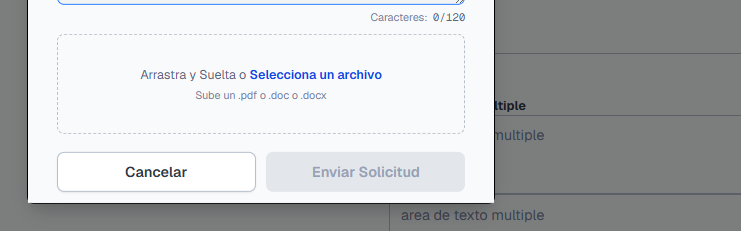 Control para arrastrar o seleccionar un archivo