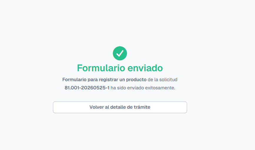 Confirmación de formulario enviado con éxito